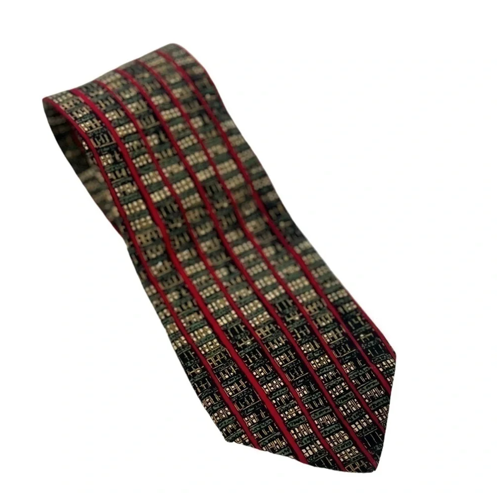 Vintage Archifetti 100%  Silk Chicago Tie 1995 Riptied Original